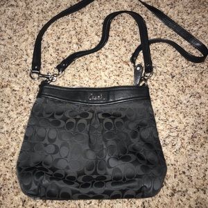 Coach Grey Canvas Signature Crossbody Bag